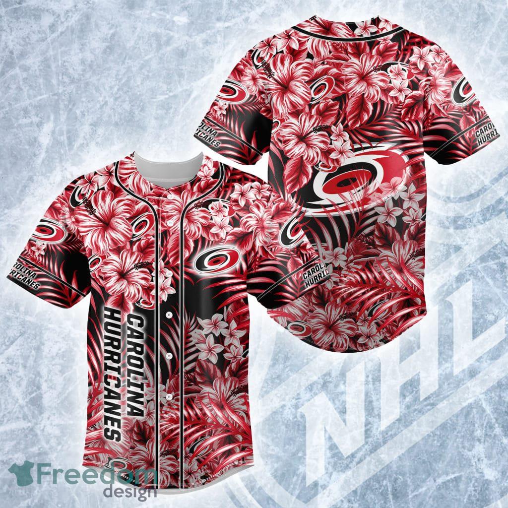 NHL Teams Carolina Hurricanes Logo Floral Baseball Jersey Shirt For Fans -  Freedomdesign