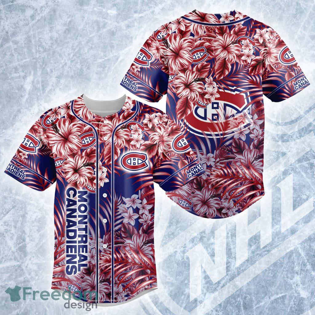 NHL Teams Montreal Canadiens Logo Floral Baseball Jersey Shirt For Fans -  Freedomdesign