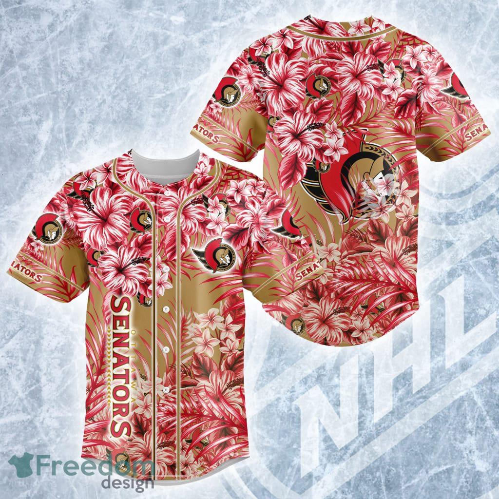 NHL Teams Ottawa Senators Logo Floral Baseball Jersey Shirt For Fans -  Freedomdesign