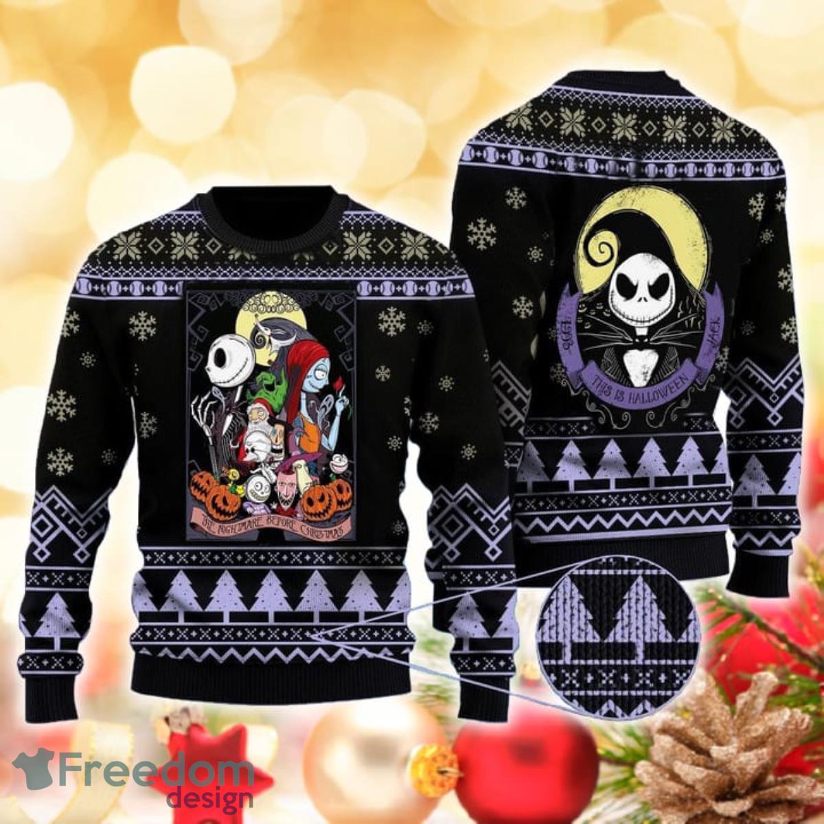 Nightmare Before 3D Sweater Ugly Christmas Sweater For Men Women Product Photo 1