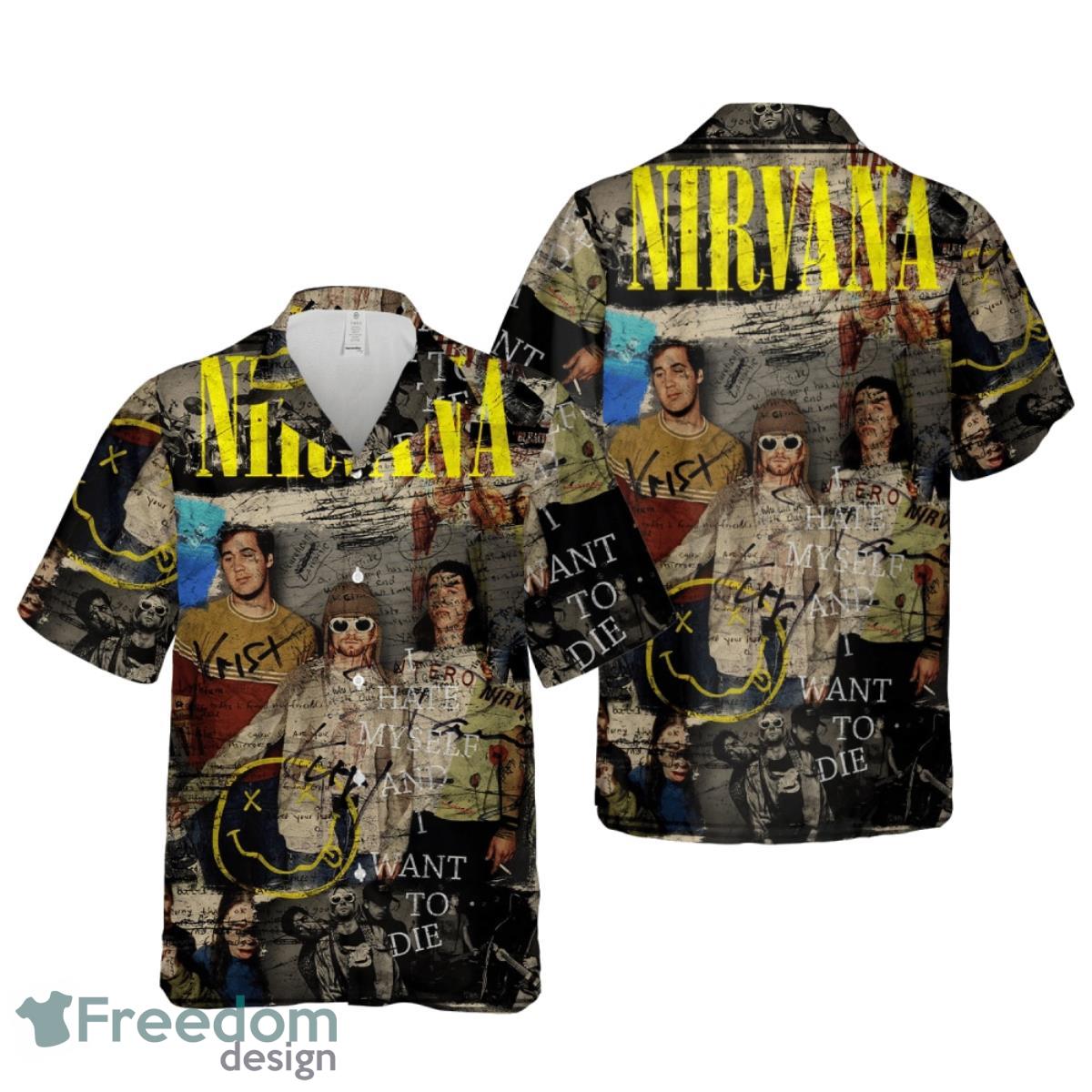 Nirvana Merch I Hate Myself And I Want To Die Hawaiian Shirt Special Gift For Men And Women Product Photo 1