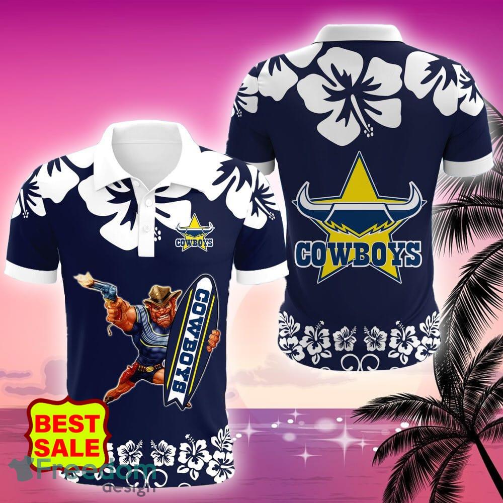 North Queensland Cowboys Big Logo NRL Aloha Golf Polo Shirt For Fans -  Freedomdesign