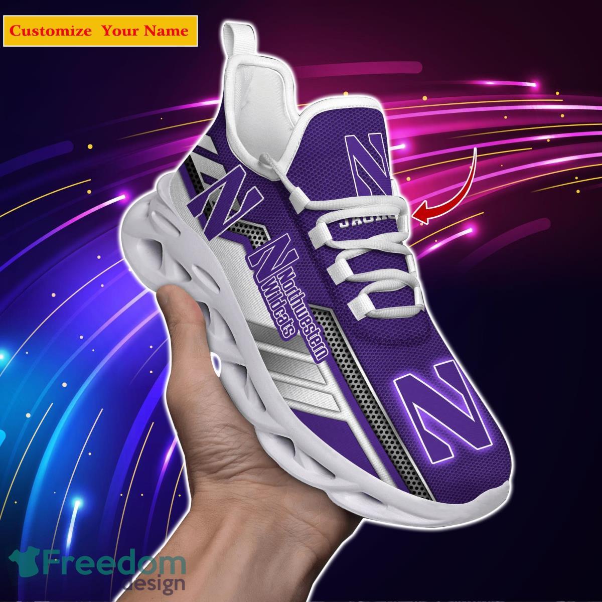 Northwestern Wildcats NCAA1 Custom Name Max Soul Shoes Bet Gift For Men Women Fans Product Photo 1