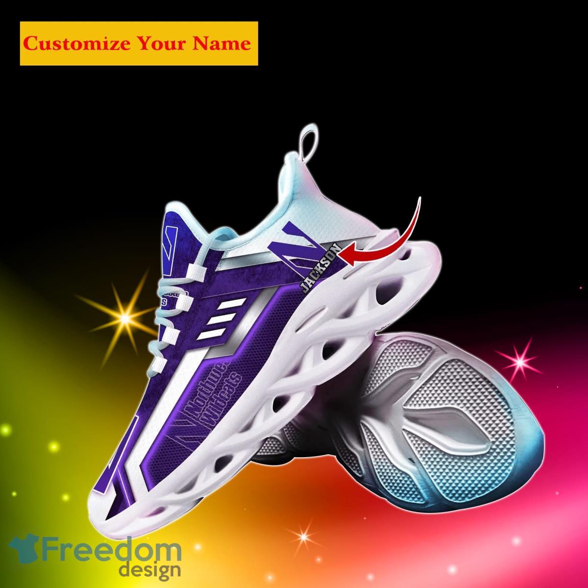 Northwestern Wildcats NCAA1 Custom Name Max Soul Shoes Impressive Gift For Men Women Fans Product Photo 2