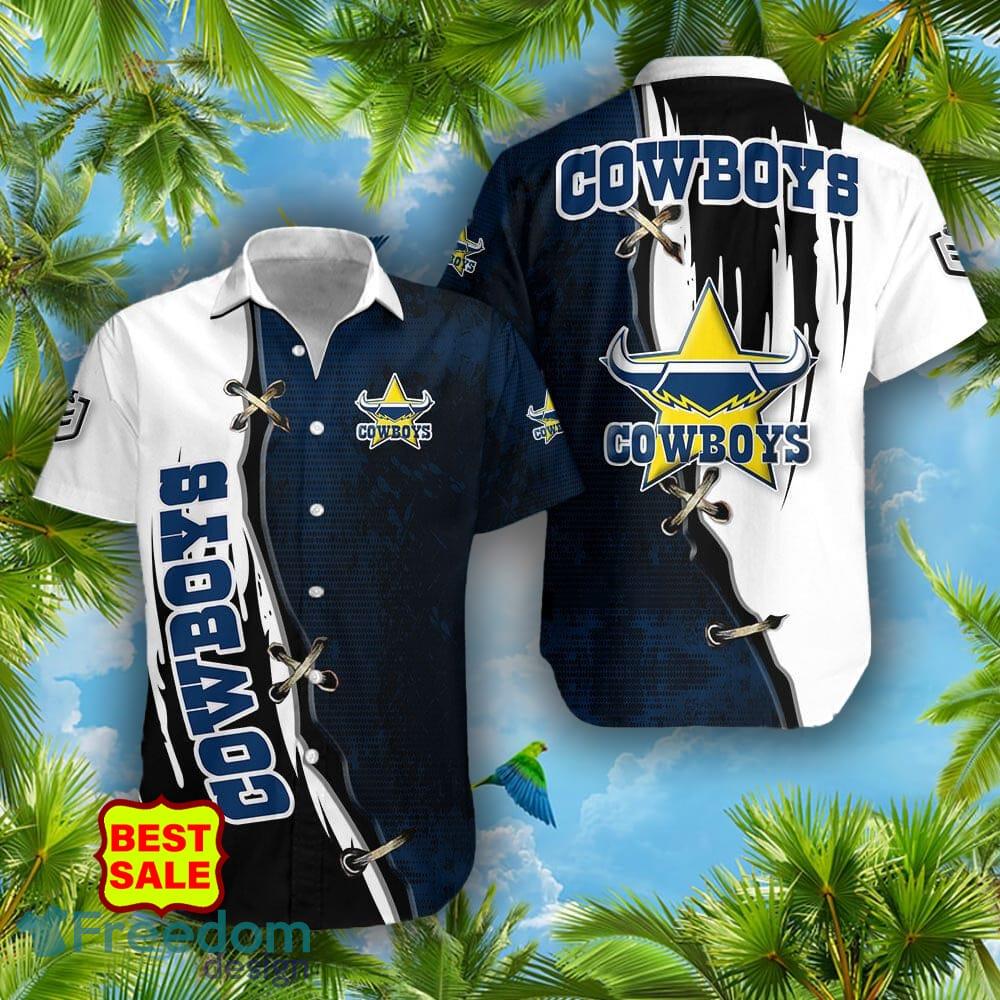 NRL North Queensland Cowboys Logo Sumer Hawaiian Shirt For Fans -  Freedomdesign