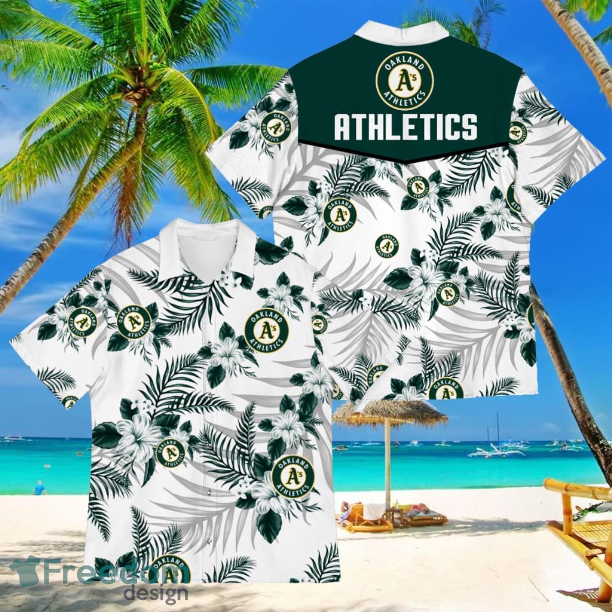 Oakland Athletics Sports American Hawaiian Tropical Patterns Shirt Product Photo 1