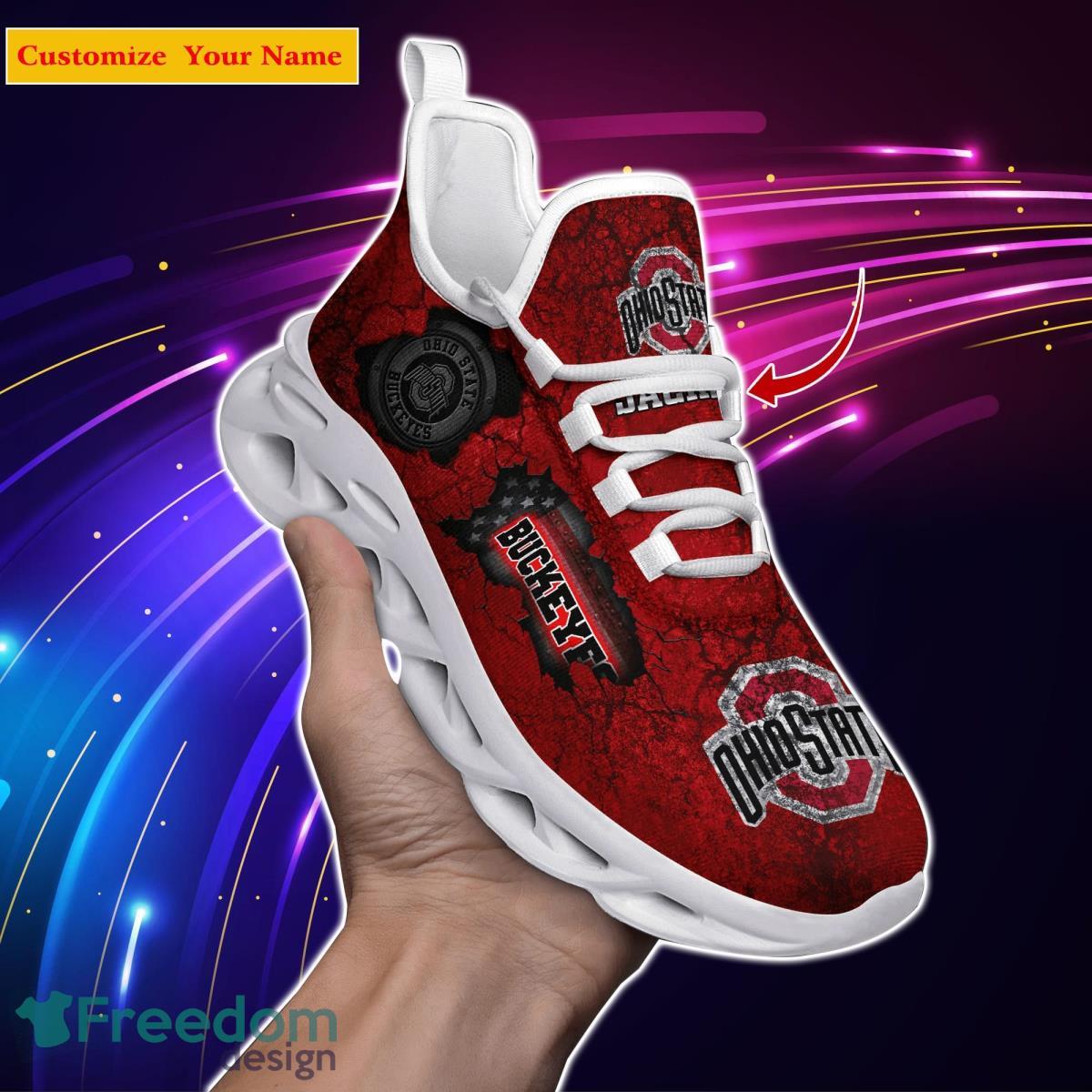 Ohio State Buckeyes NCAA1 Custom Name Max Soul Shoes Great Gift For Men Women Fans Product Photo 1