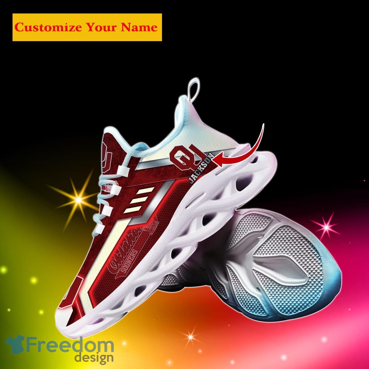 Oklahoma Sooners NCAA1 Custom Name Max Soul Shoes Impressive Gift For Men Women Fans Product Photo 2