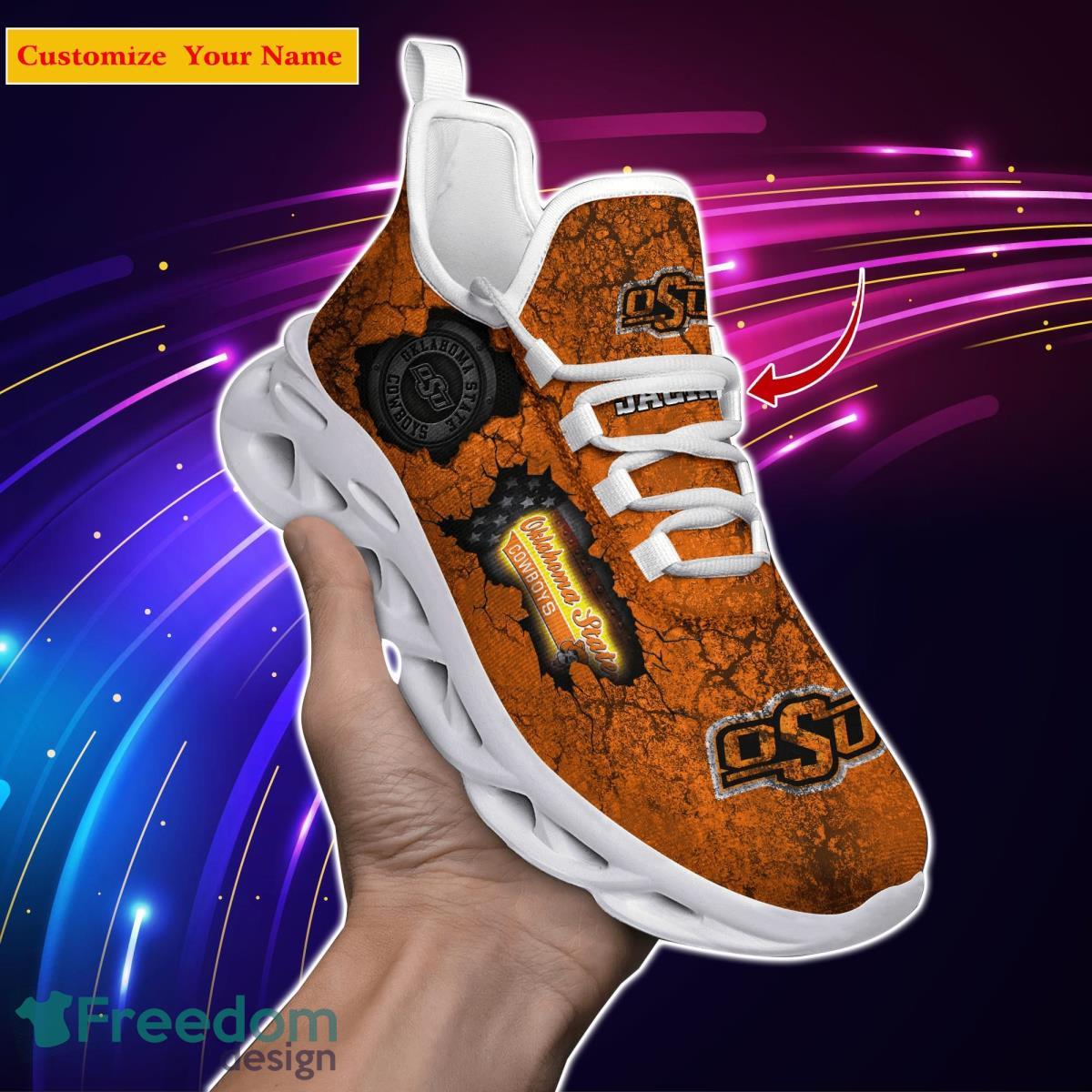 Oklahoma State Cowboys NCAA1 Custom Name Max Soul Shoes Great Gift For Men Women Fans Product Photo 1