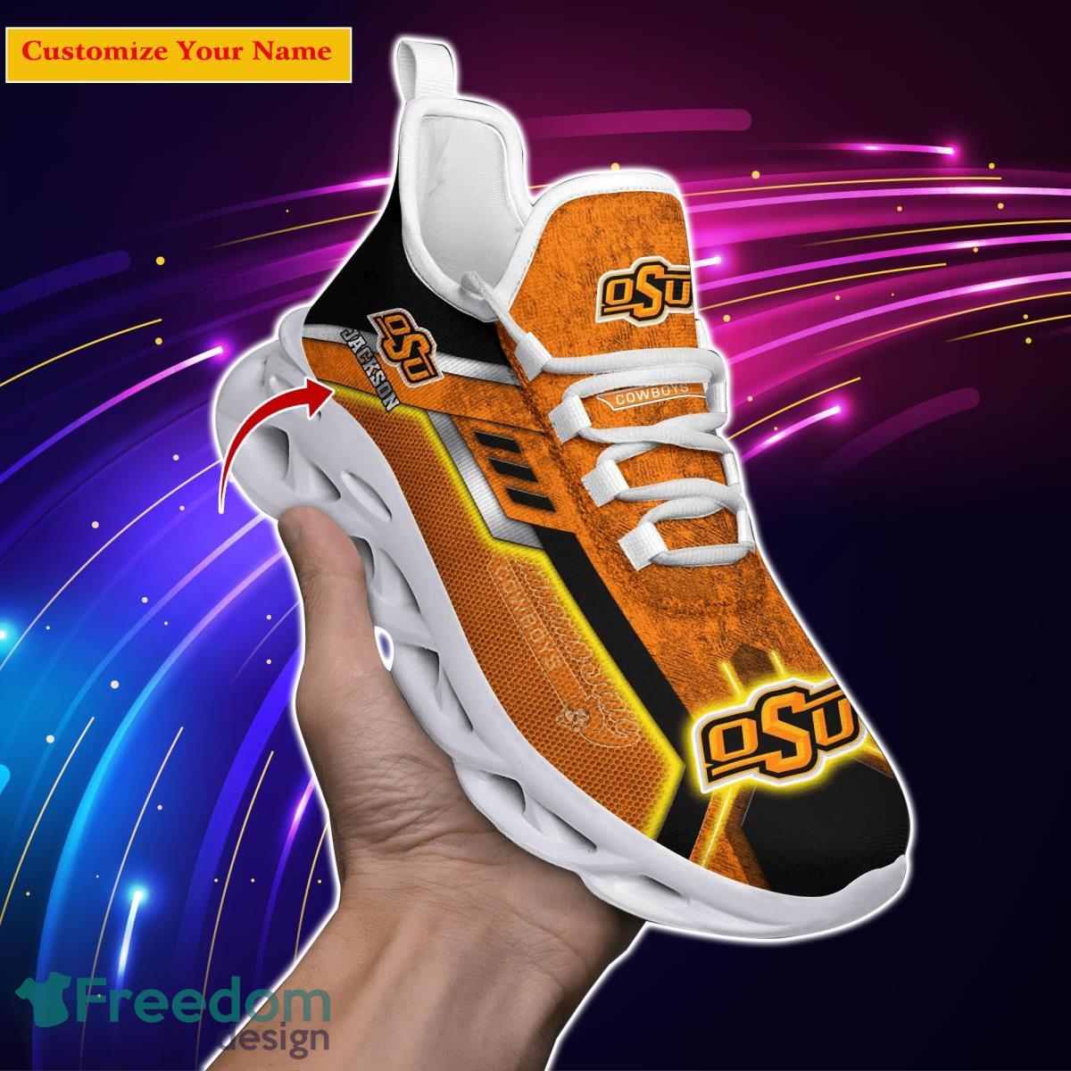 Oklahoma State Cowboys NCAA1 Custom Name Max Soul Shoes Impressive Gift For Men Women Fans Product Photo 1