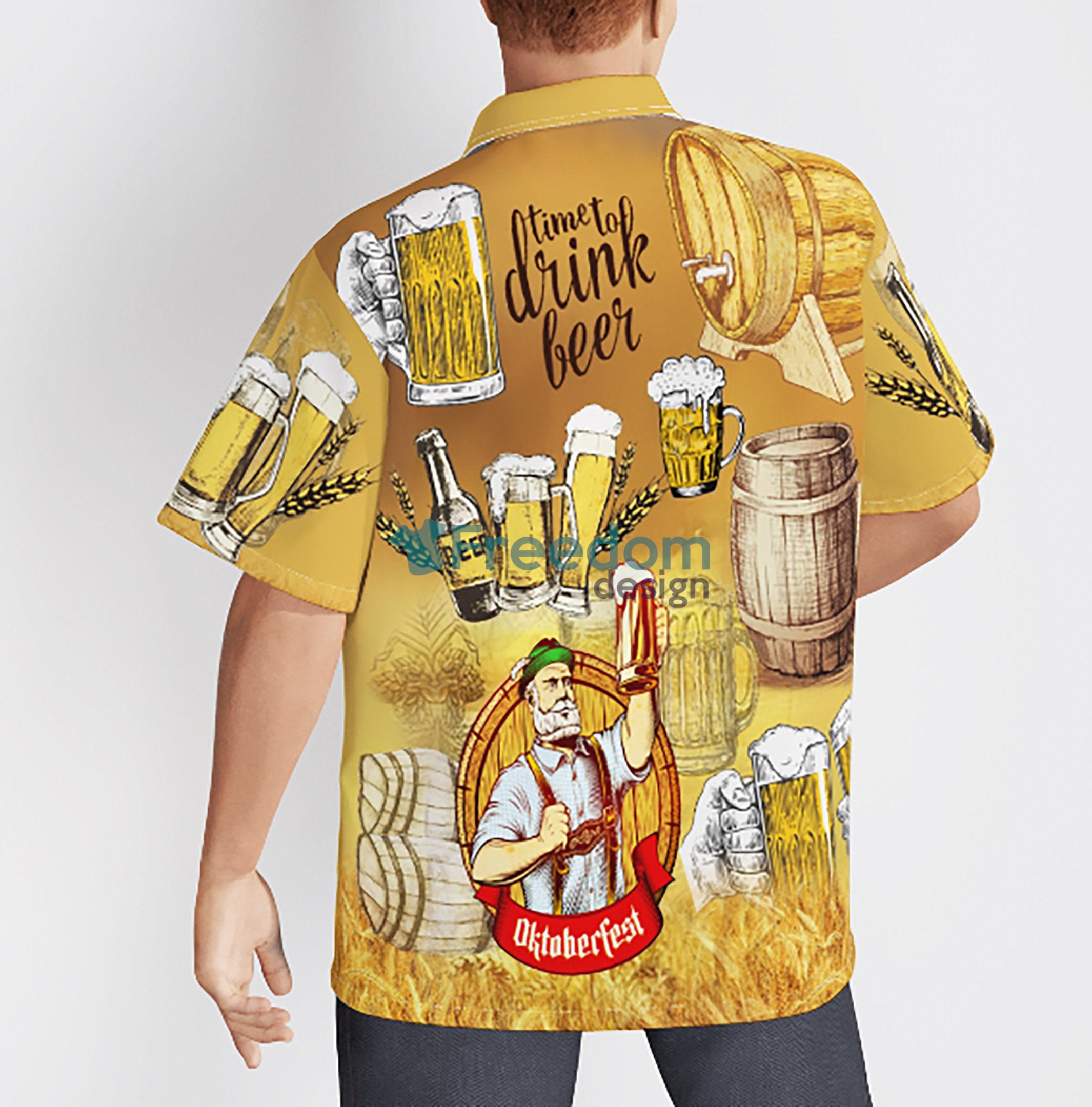 Oktoberfest Time To Drink Beer 3D Hawaiian Aloha Shirt Summer Beach Shirt  Short Sleeve Hawaii Shirt - Freedomdesign