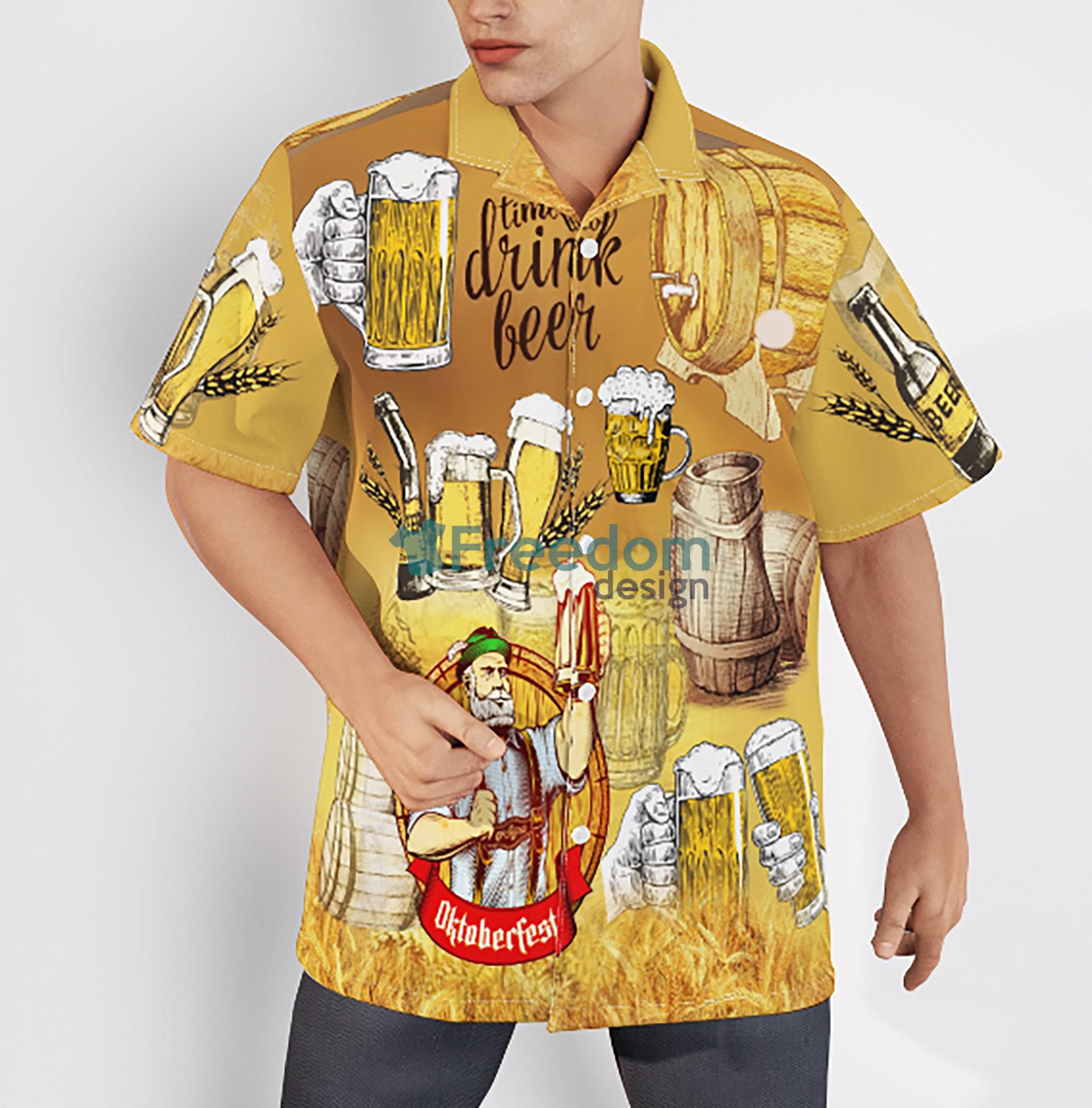 Oktoberfest Time To Drink Beer 3D Hawaiian Aloha Shirt Summer Beach Shirt  Short Sleeve Hawaii Shirt - Freedomdesign