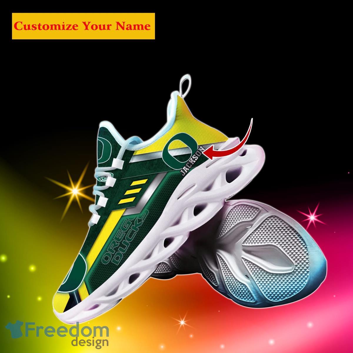 Oregon Ducks NCAA2 Custom Name Max Soul Shoes Impressive Gift For Men Women Fans Product Photo 2