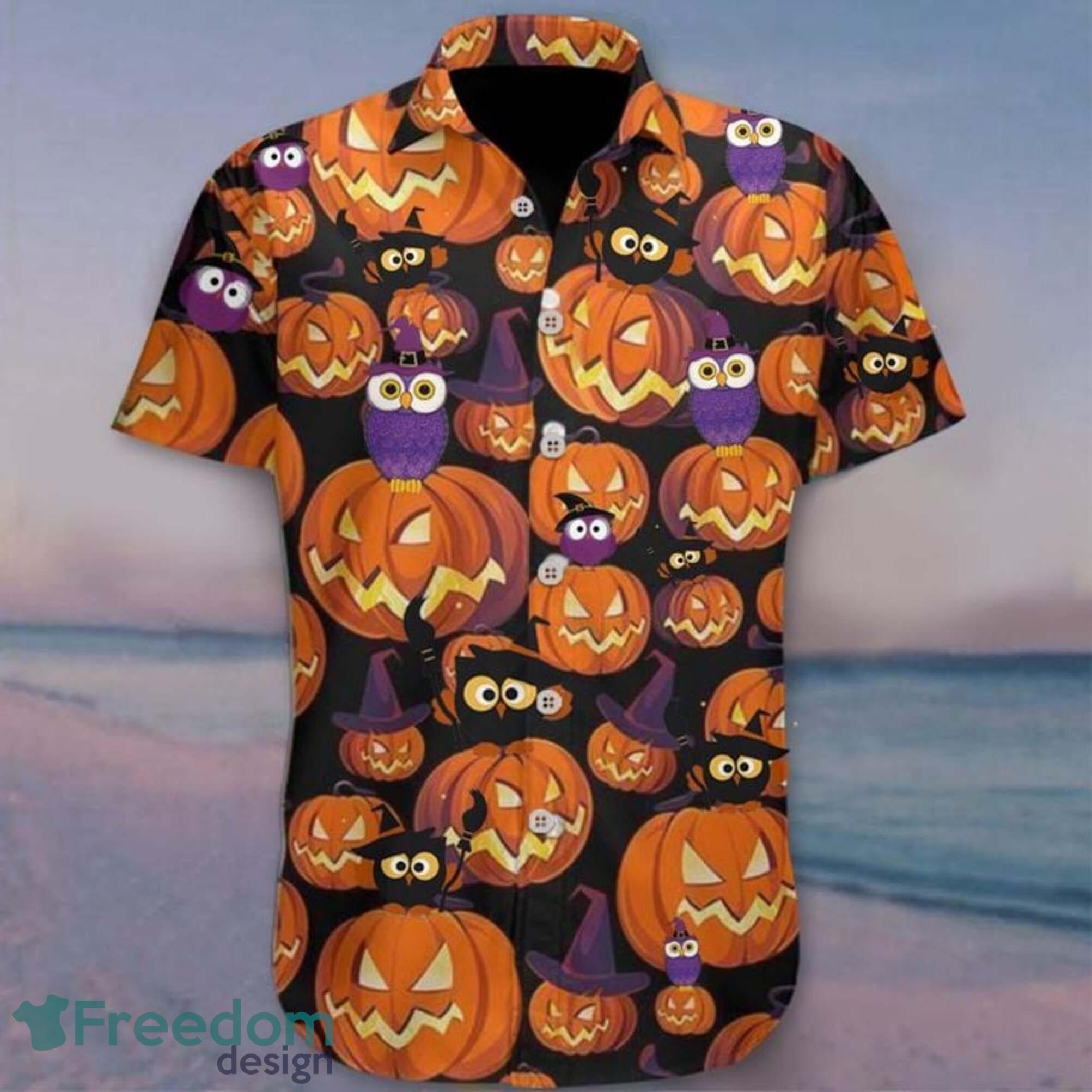 Horror Movie Characters Halloween Green Hawaiian Shirt - Owl