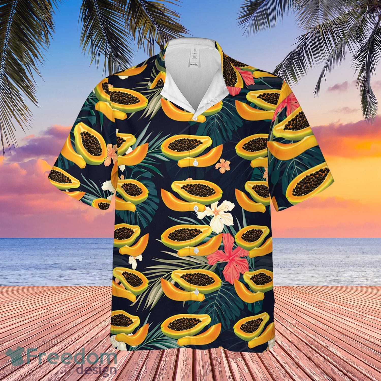 Orange Tropical Beach Scene Hawaiian Shirt 