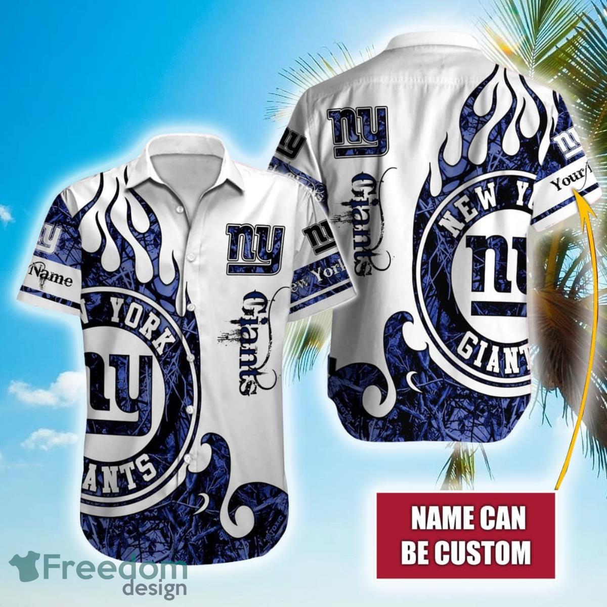 Custom Name New York Giants Hawaiian Shirt NFL Football Cheap Button Up  Hawaiian Shirt - T-shirts Low Price