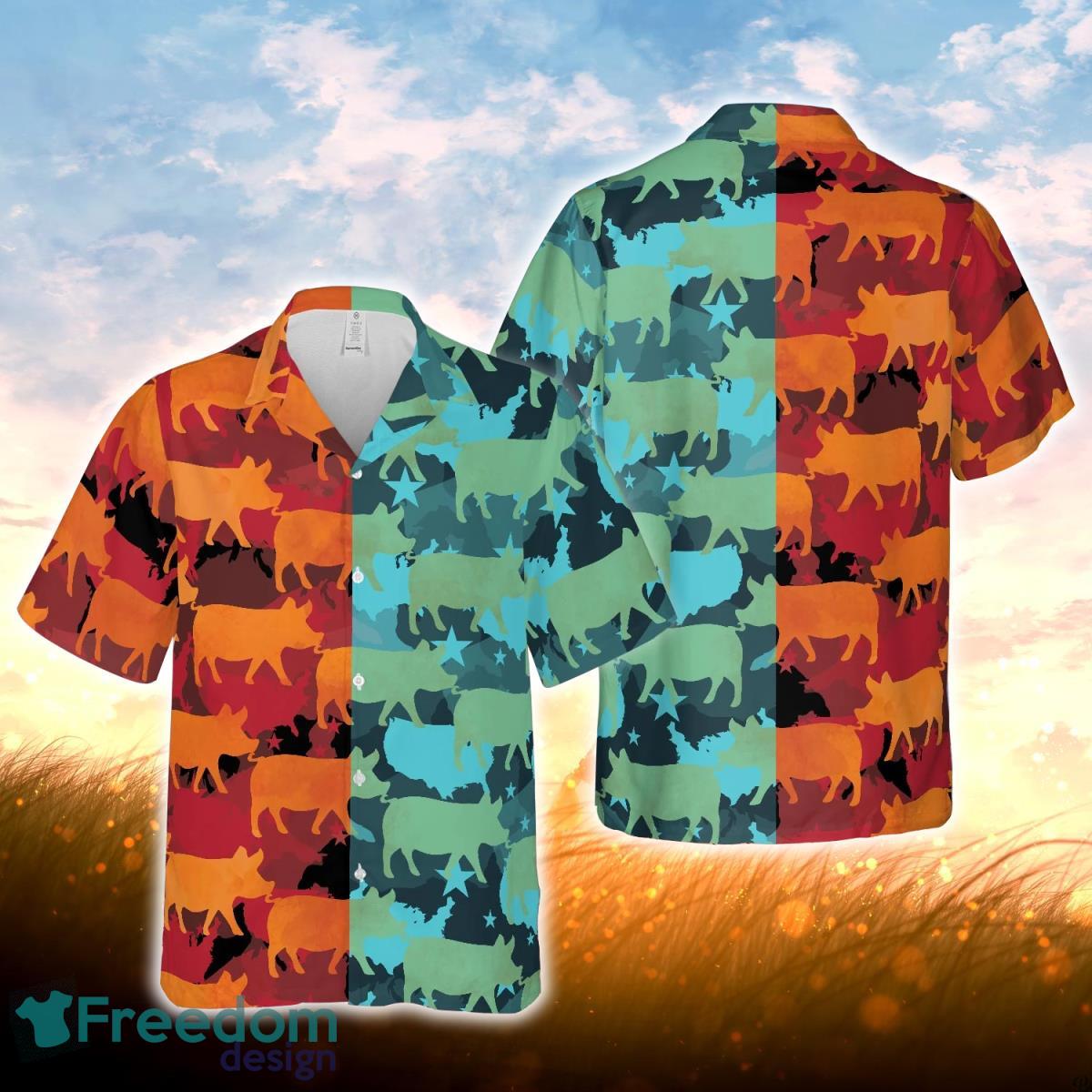 Pig Camo Hot And Cold All Over Printed 3D Hawaiian Shirt For Men Women Product Photo 1