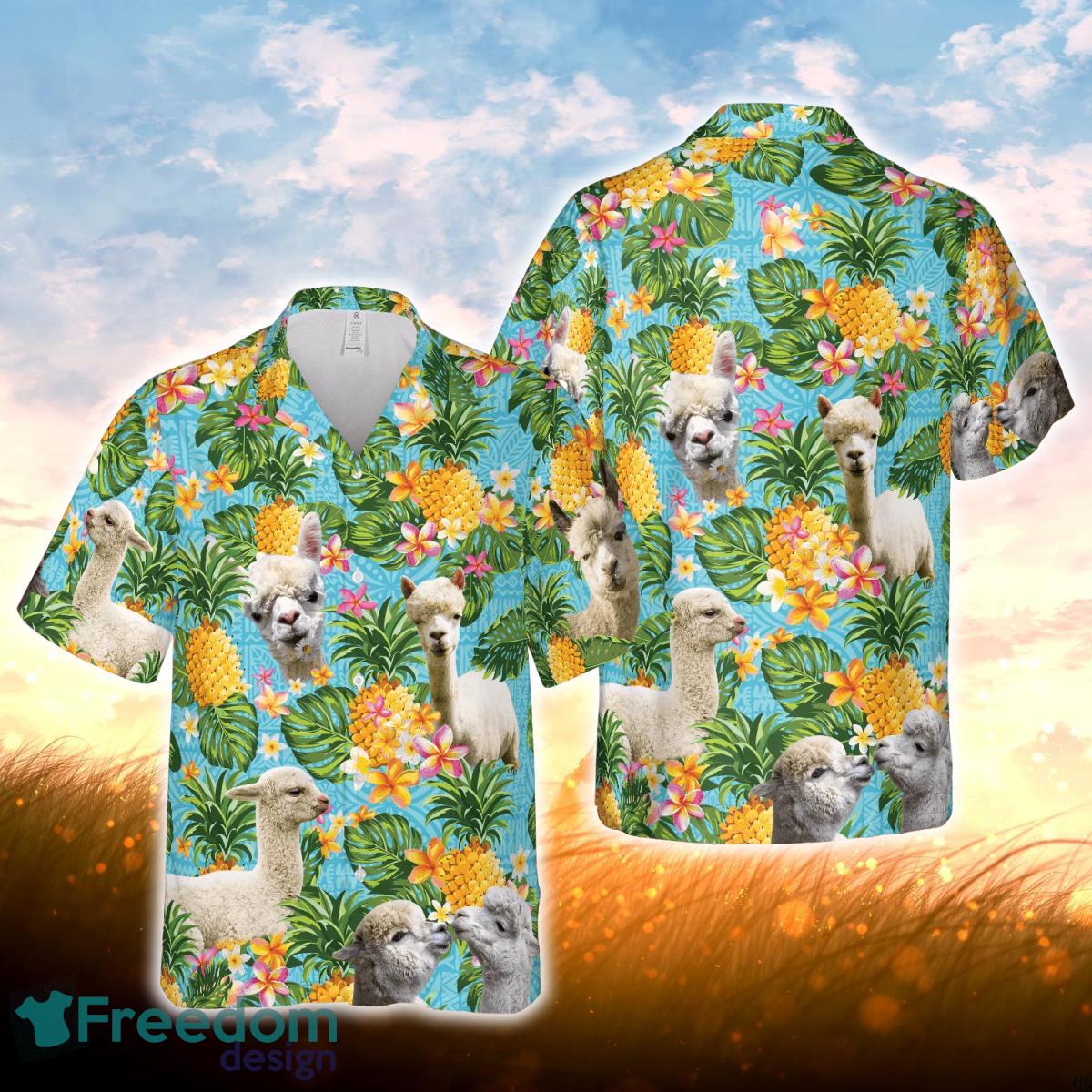 Pineapple Hawaiian Theme For Alpaca Lovers All 3D Printed Hawaiian Shirt For Men Women Product Photo 1