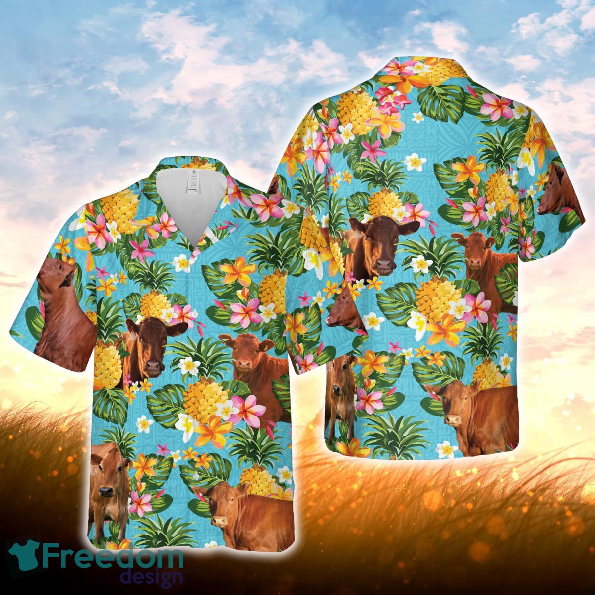 Pineapple Hawaiian Theme For Beefmaster Cattle Lovers All 3D Printed Hawaiian Shirt For Men Women Product Photo 1