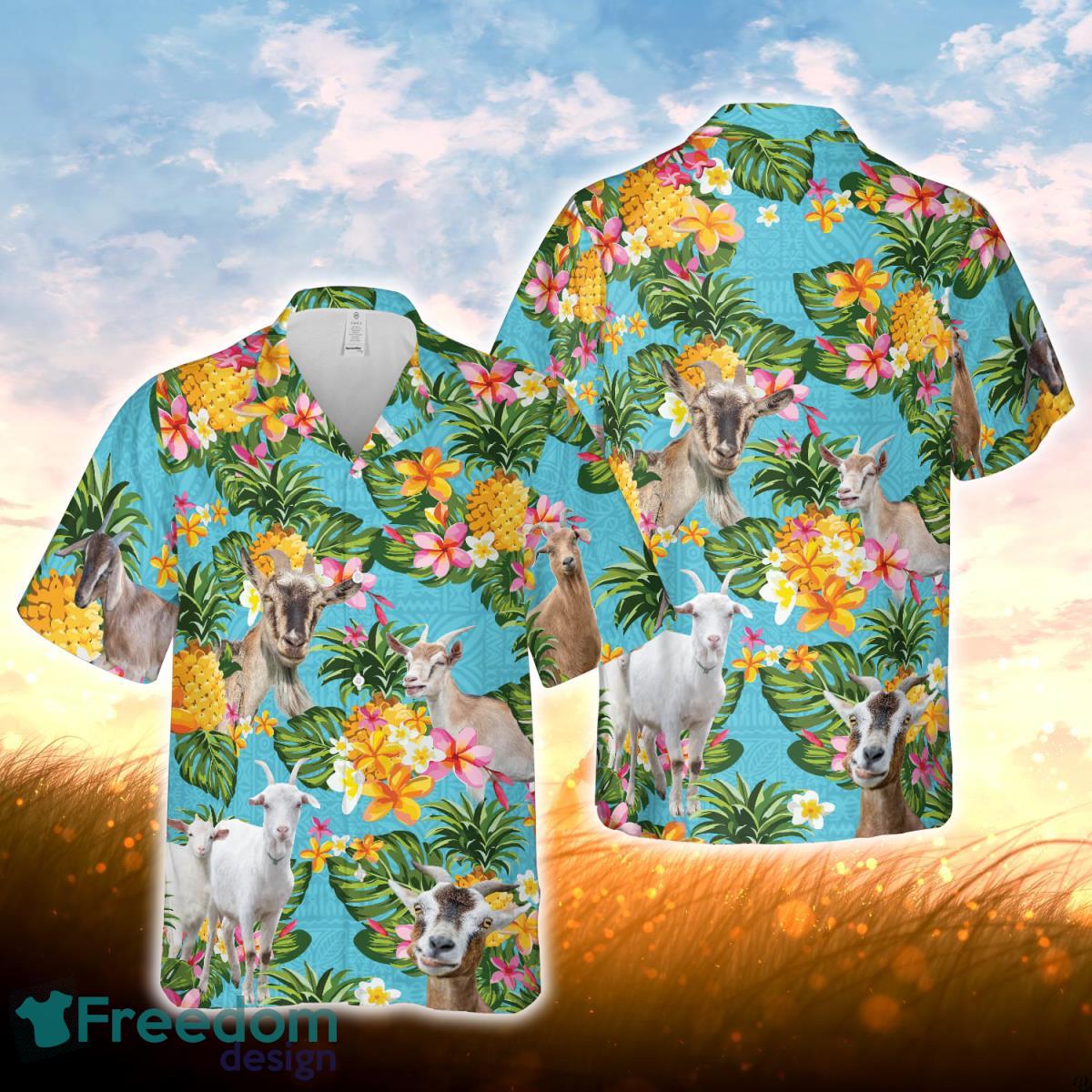 Pineapple Hawaiian Theme For Goat Lovers All 3D Printed Hawaiian Shirt For Men Women Product Photo 1