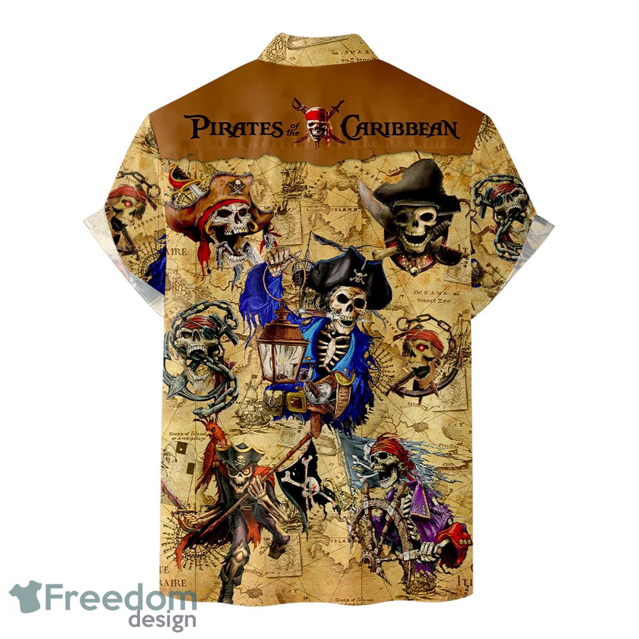 Pirate Skull and Treasure Map Pirate Shirts for Men Pirate Hawaiian Shirt