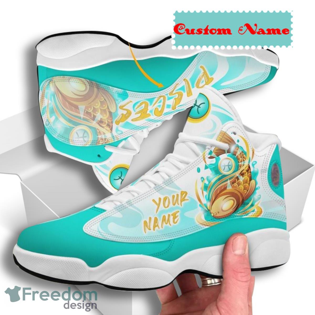 Pisces Zodiac Air Jordan 13 Custom Name Sneakers Great Gift For Men And Women Product Photo 1