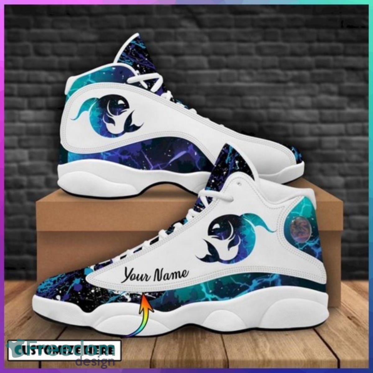 Pisces Zodiac Air Jordan 13 Custom Name Sneakers Special Gift For Men And Women Product Photo 1