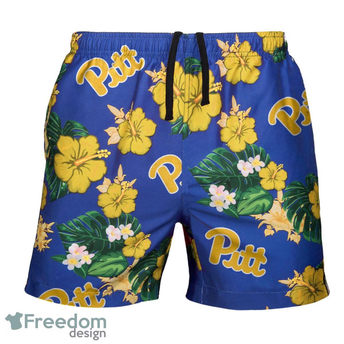 Pittsburgh Panthers NCAA Floral Hawaiian Shorts For Summer Beach Product Photo 1