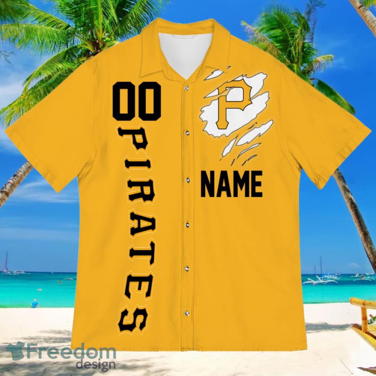 Pittsburgh Pirates Sports American Football Hawaiian Shirt Custom Name & Number - Pittsburgh Pirates Sports American Football Hawaiian Shirt 2