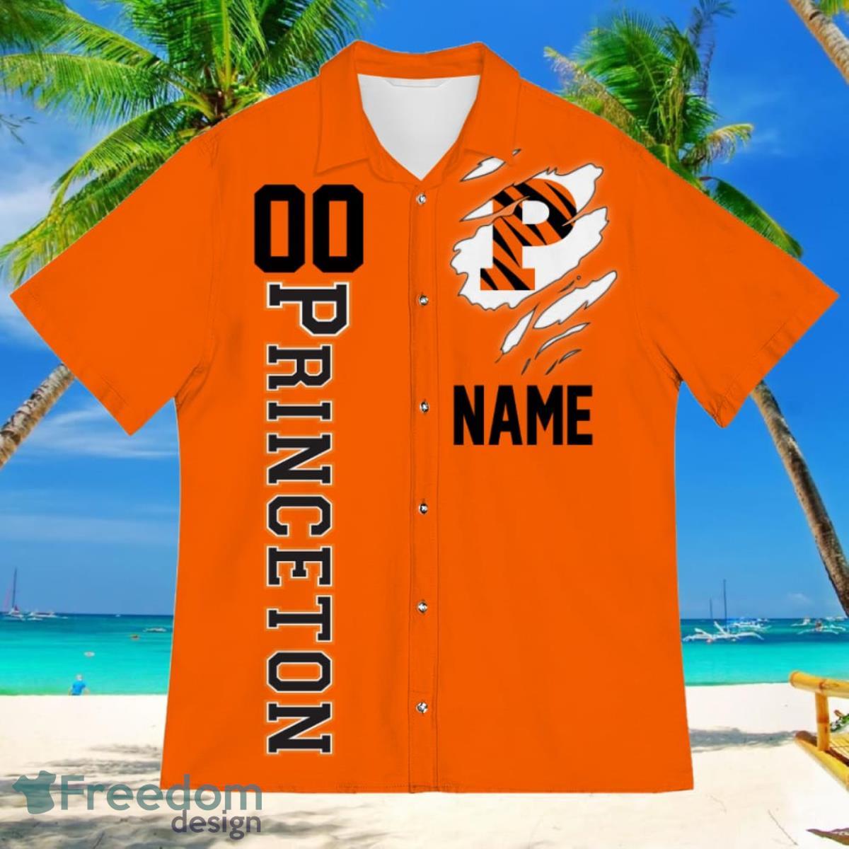 Princeton Tigers Sports American Football Hawaiian Shirt Custom Name & Number - Princeton Tigers Sports American Football Hawaiian Shirt 2