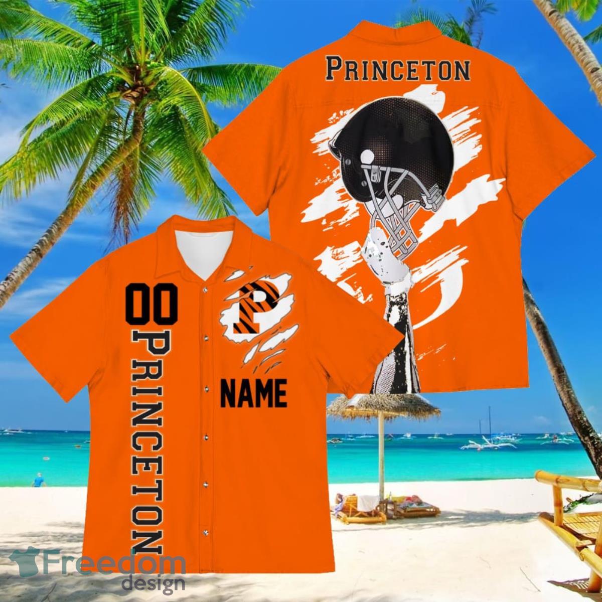 Princeton Tigers Sports American Football Hawaiian Shirt Custom Name & Number - Princeton Tigers Sports American Football Hawaiian Shirt 1