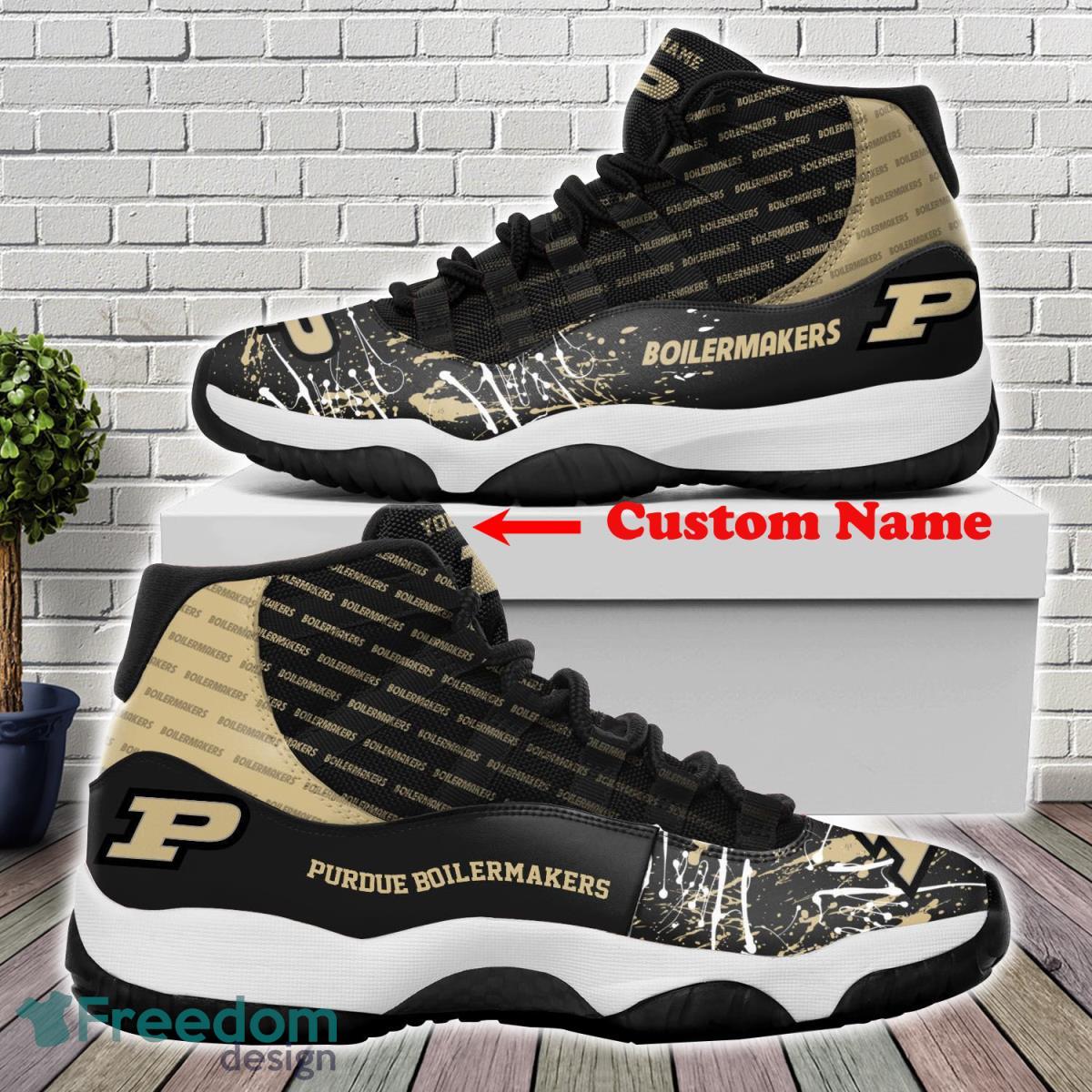 Purdue Boilermakers Custom Name Air Jordan 11 Shoes