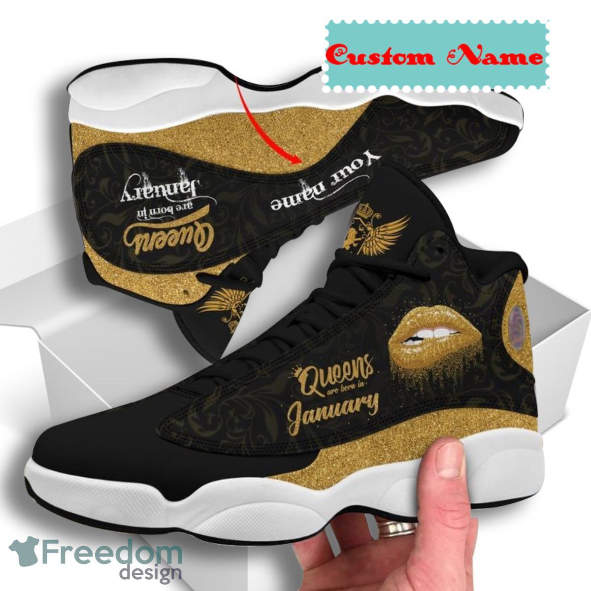 Queen Was Born In January Air Jordan 13 Custom Name Sneakers Best Gift For Men And Women Product Photo 1