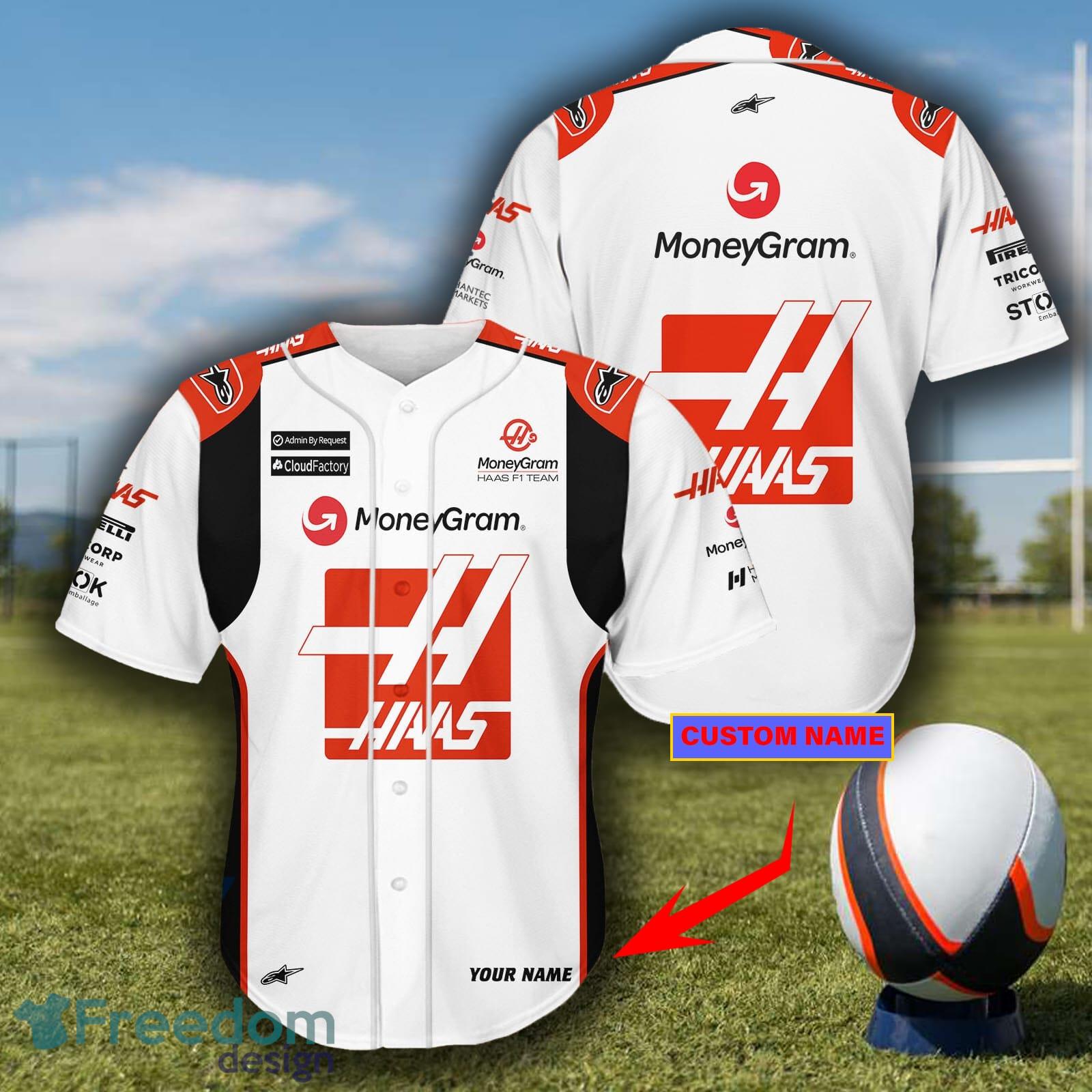 Racing Supercar Haas F1 Team Logo Jersey Baseball Shirt For Fans