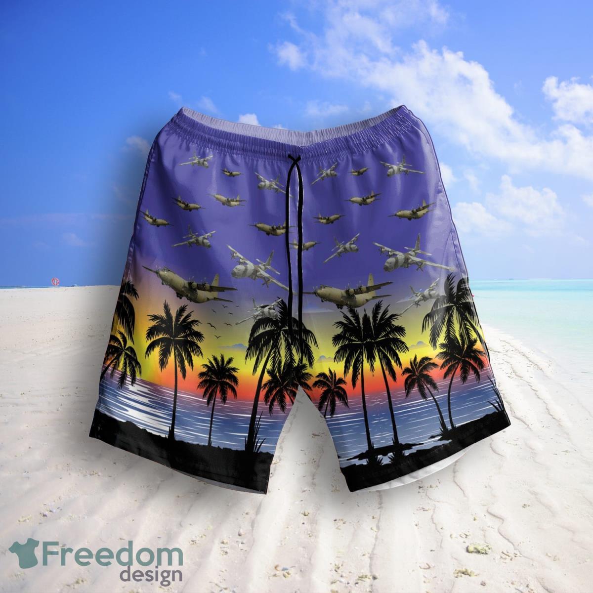 RAF C-130 Hercules Hawaiian Shirt And Shorts Great Style For Men Product Photo 2