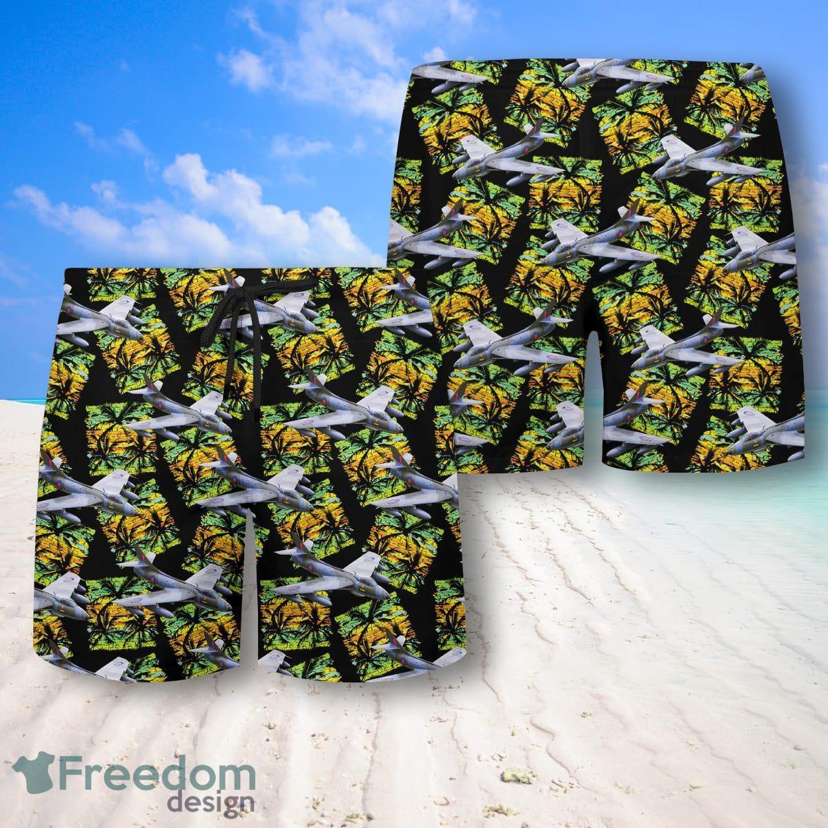 RAF Historical Hawker Hunter Hawaiian Shirt And Shorts Best Style For Men Product Photo 2