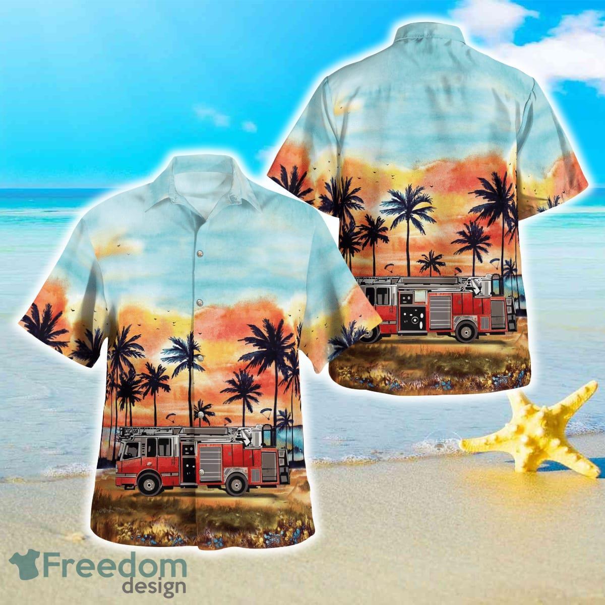 Request New Shirt Fire Truck Hawaiian Shirt For Men And Women Product Photo 1