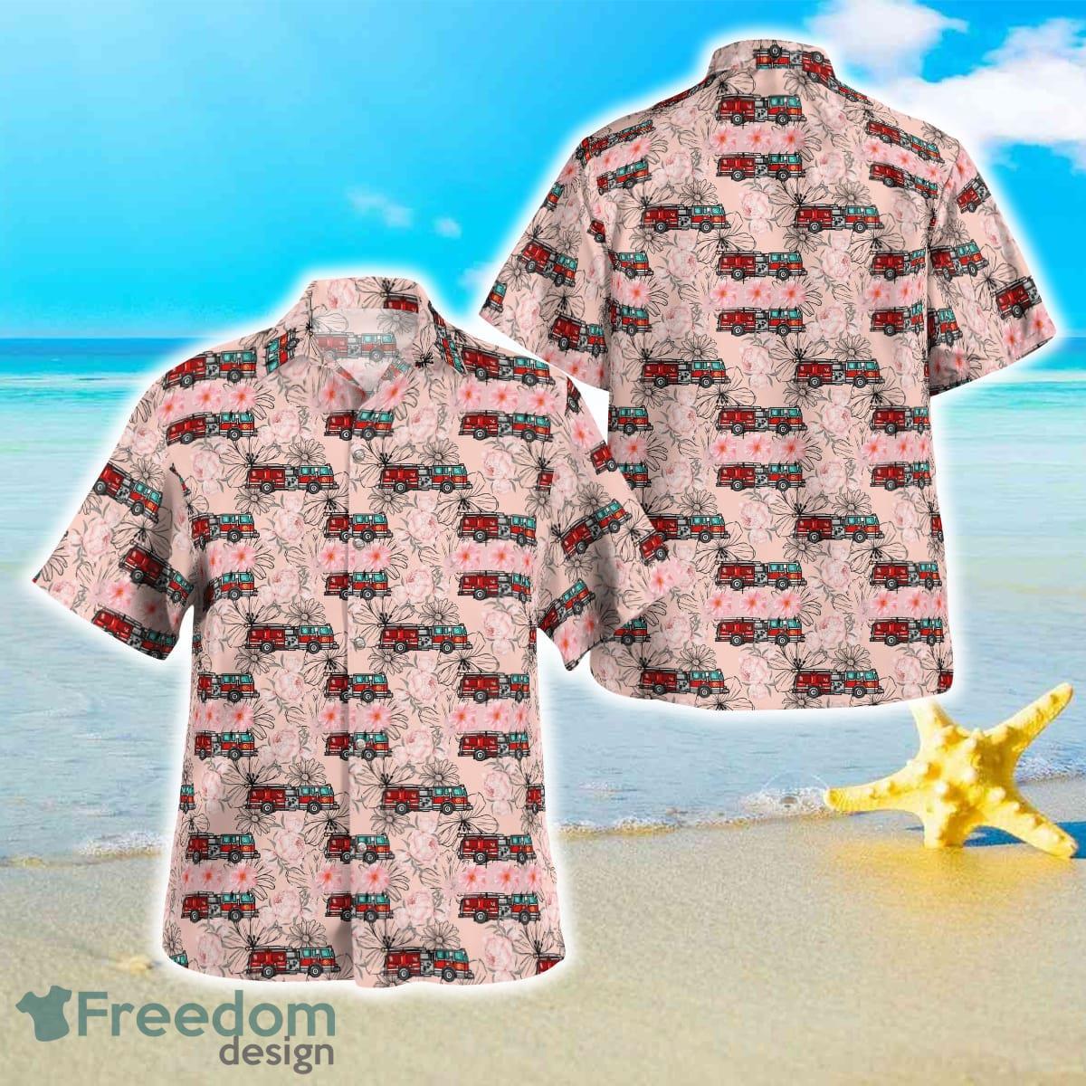 Request New Shirt Fire Truck Hawaiian Shirt Great Style For Men Women Product Photo 1