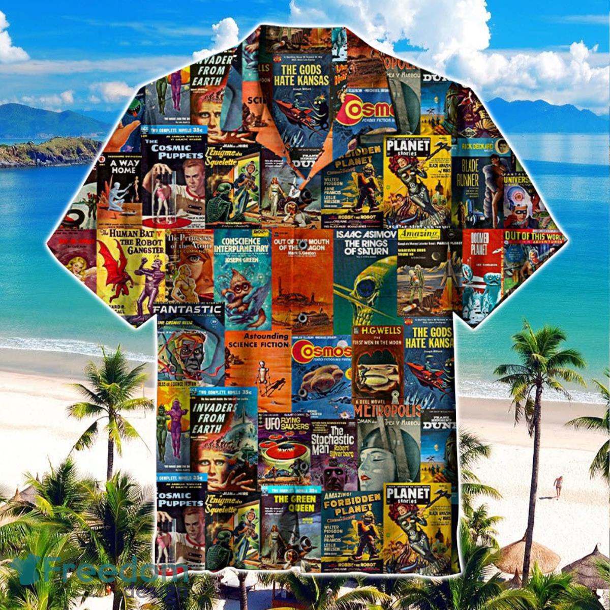 Retro Science Fiction Hawaiian Shirt For Men Women Product Photo 1