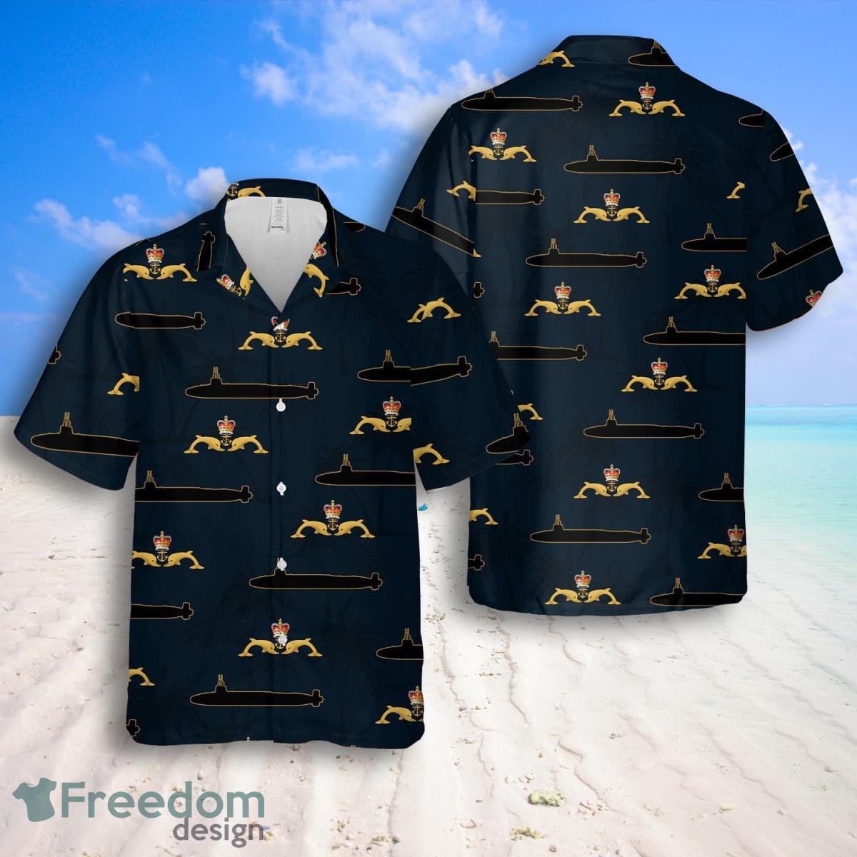 Royal Navy Dolphins Badge Hawaiian Shirt And Shorts Best Style For Men Product Photo 1