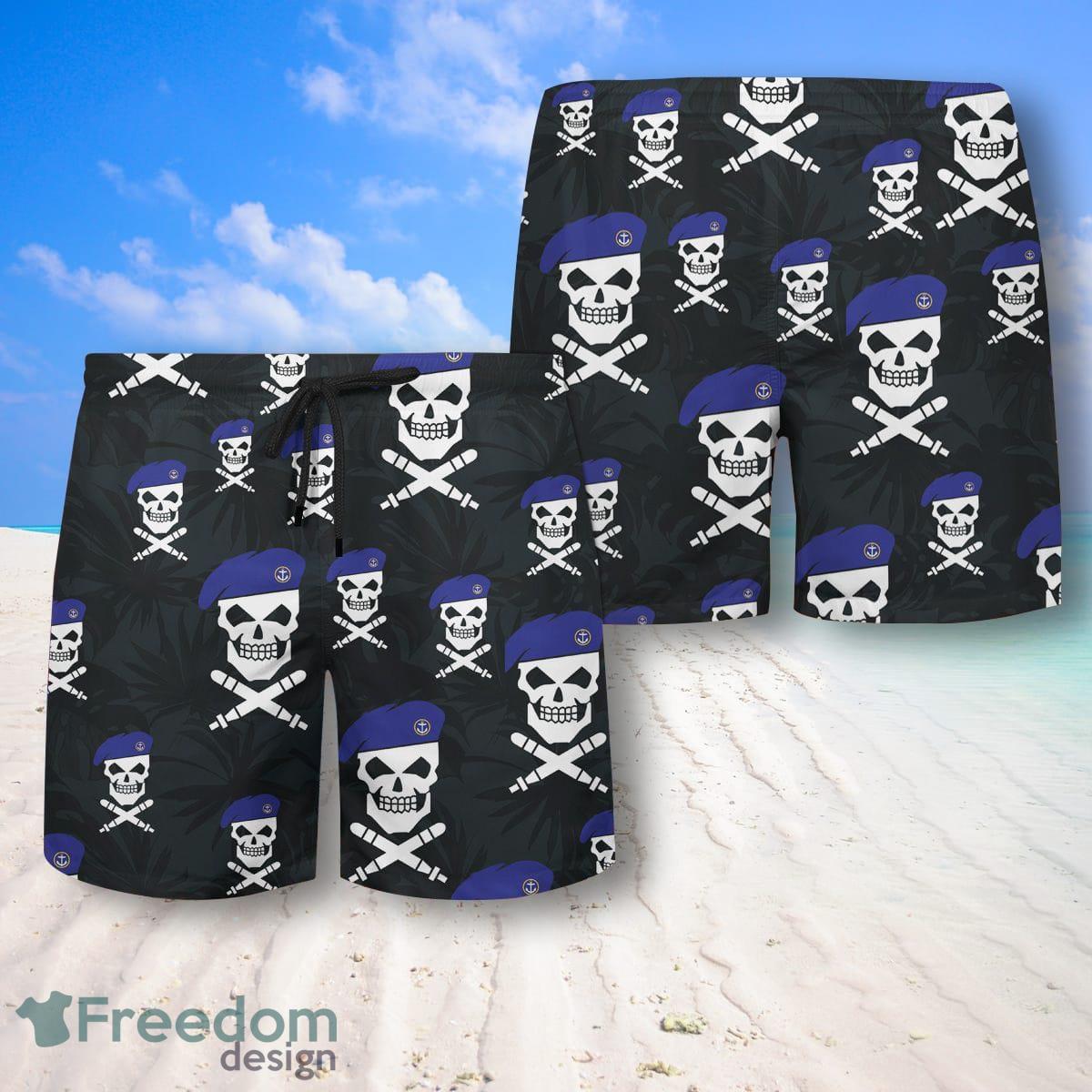 Royal Navy Skull Hawaiian Shirt And Shorts Best Style For Men Product Photo 2