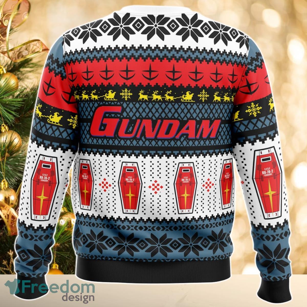 RX 78 Gundam Ugly Christmas Sweater Great Gift For Men Women Product Photo 2