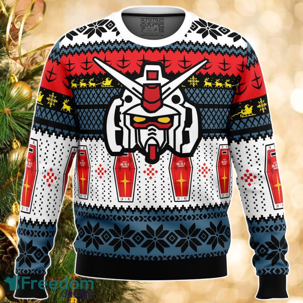 RX 78 Gundam Ugly Christmas Sweater Great Gift For Men Women Product Photo 1