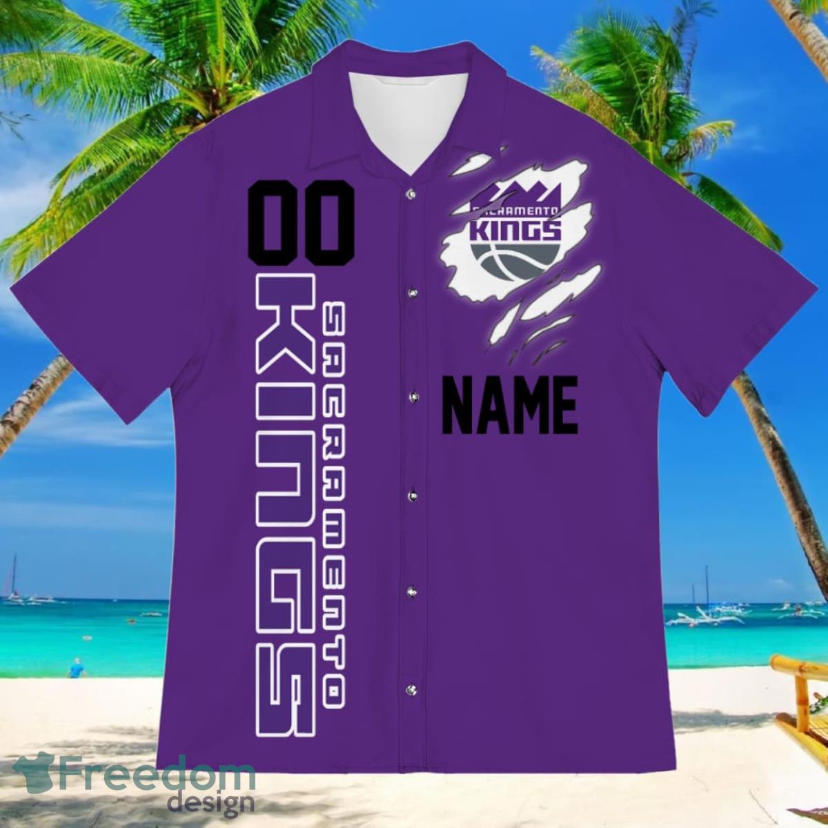 Sacramento Kings Sports American Football Hawaiian Shirt Custom Name & Number - Sacramento Kings Sports American Football Hawaiian Shirt 2