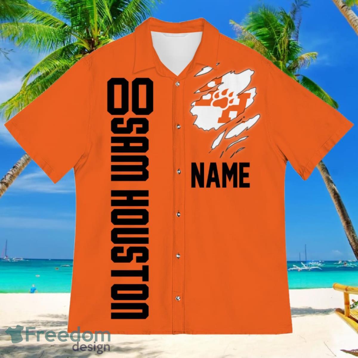 Sam Houston State Bearkats Sports American Football Hawaiian Shirt Custom Name & Number - Sam Houston State Bearkats Sports American Football Hawaiian Shirt 2