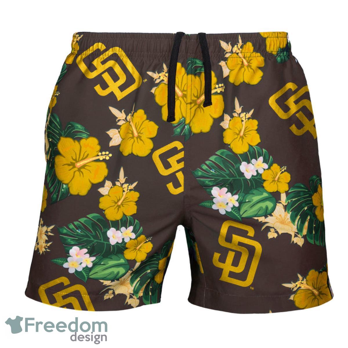 San Diego Padres MLB Floral Hawaiian Shorts For Summer Beach Product Photo 1