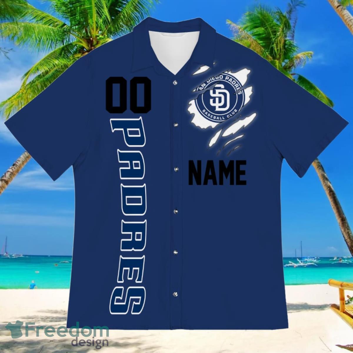 San Diego Padres Sports American Football Hawaiian Shirt Custom Name & Number - San Diego Padres Sports American Football Hawaiian Shirt 2