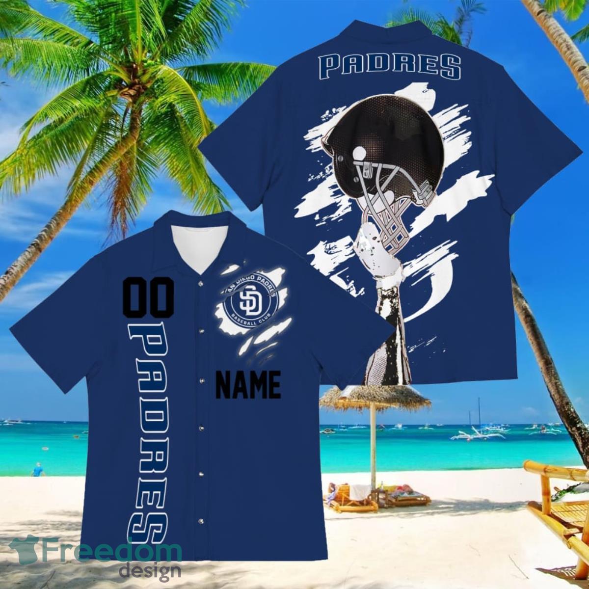 San Diego Padres Sports American Football Hawaiian Shirt Custom Name & Number - San Diego Padres Sports American Football Hawaiian Shirt 1