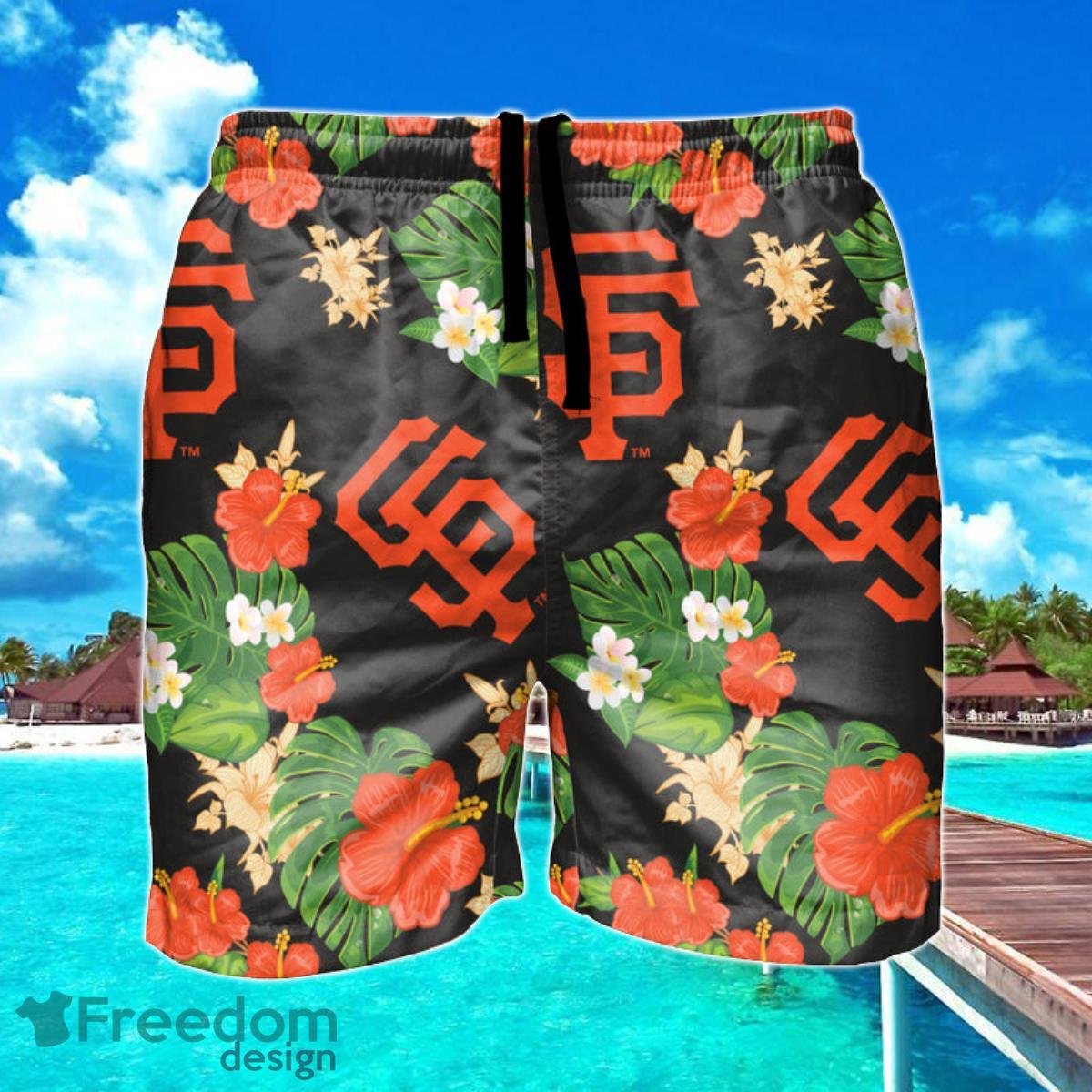 San Francisco Giants MLB Floral Hawaiian Shorts For Summer Beach Product Photo 1