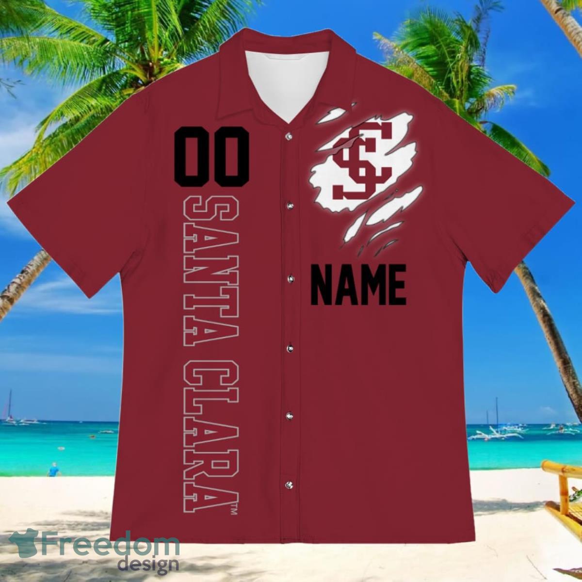 Santa Clara Broncos Sports American Football Hawaiian Shirt Custom Name & Number - Santa Clara Broncos Sports American Football Hawaiian Shirt 2